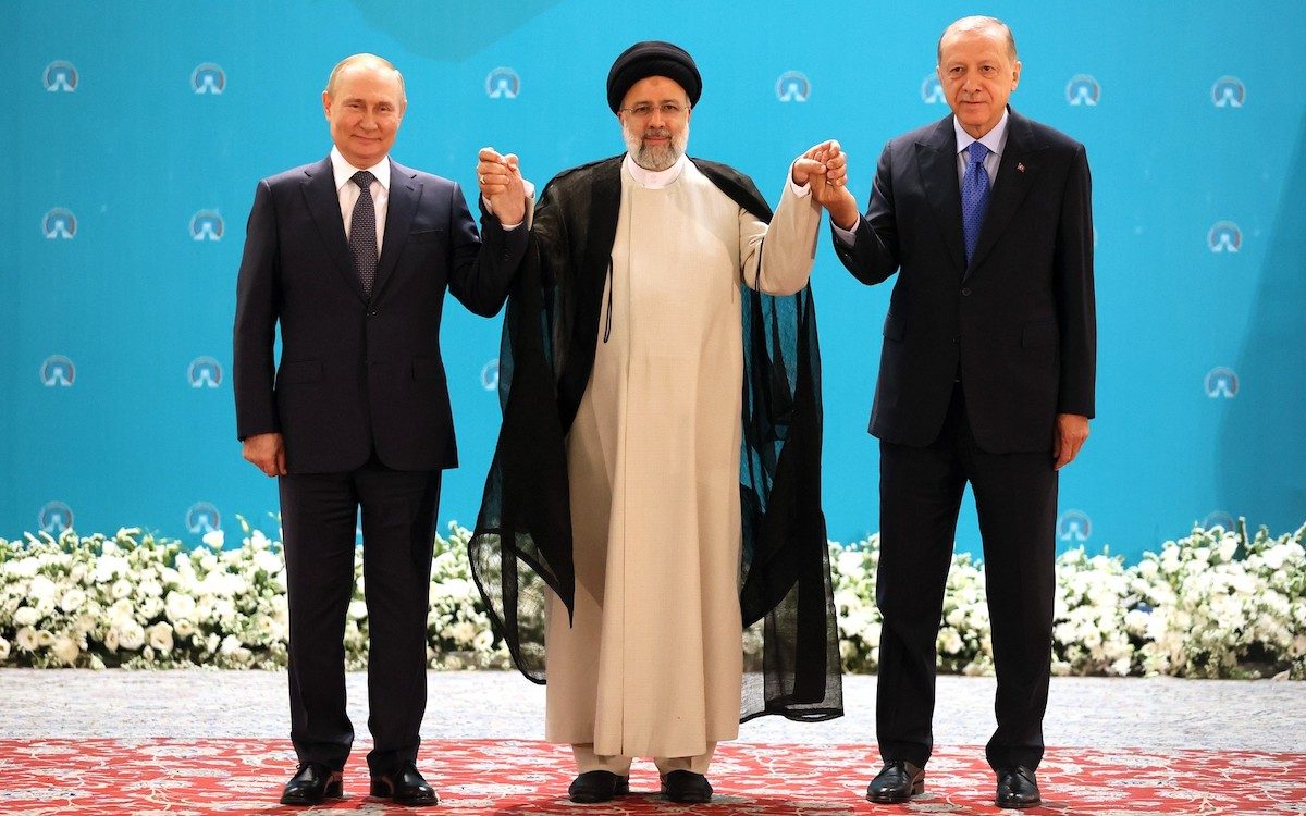 Тегеран. Саммит тройки: Путин, Хаменеи, Эрдоган